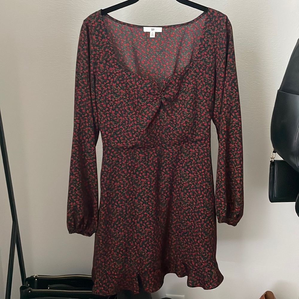 BP rose print ruched dress